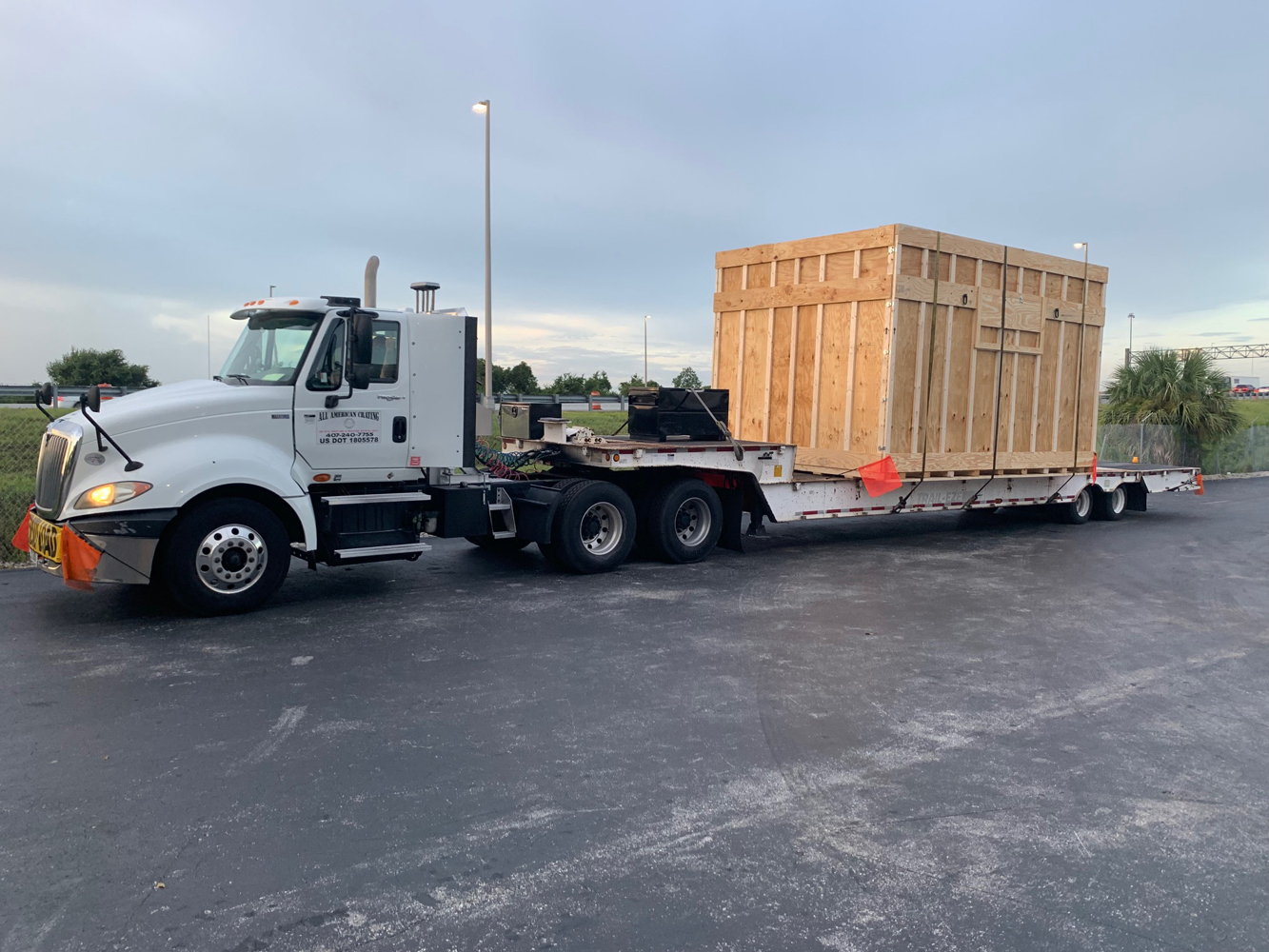 Custom Crating Manufacturer | Truck Carrying Large Custom Crate